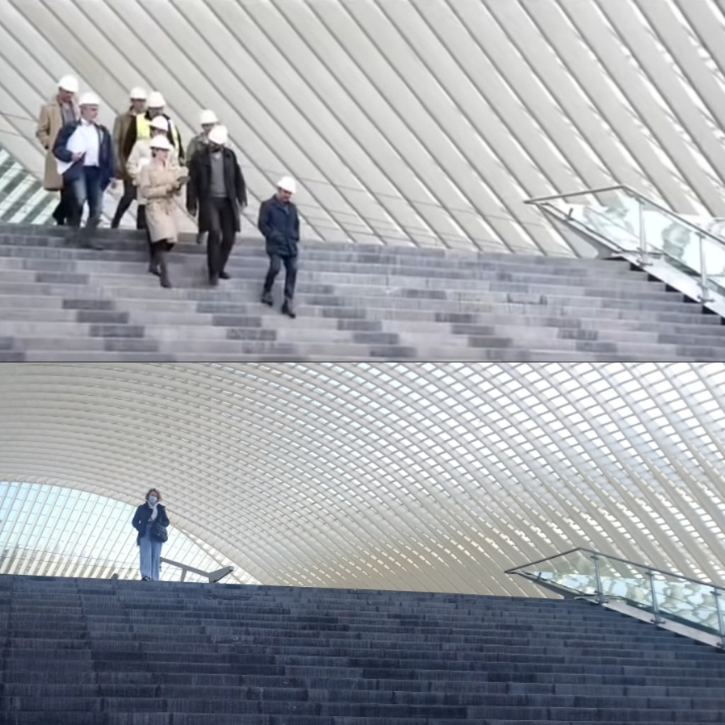 Jean Dujardin en gare de Liège-Guillemins