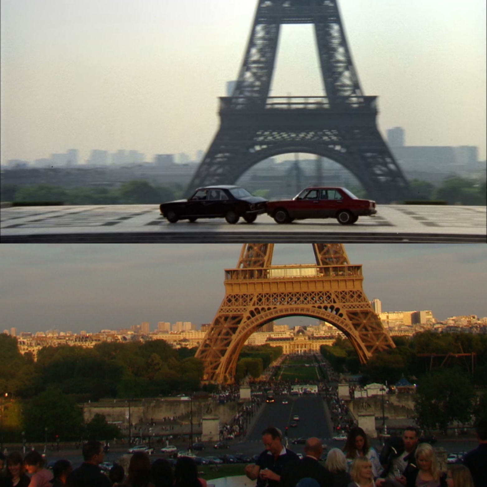 Cascade en voiture du professionnel