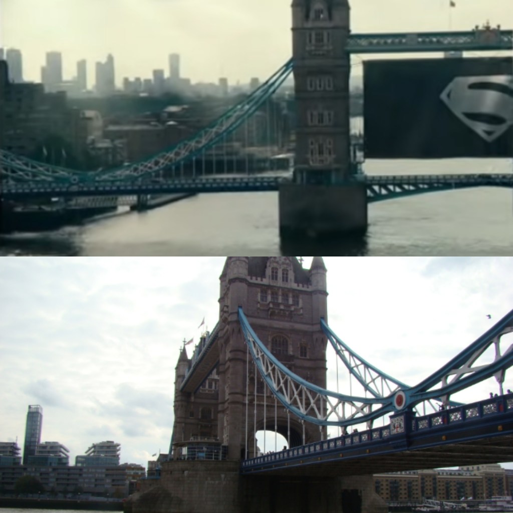 Scène de Justice League au Tower Bridge