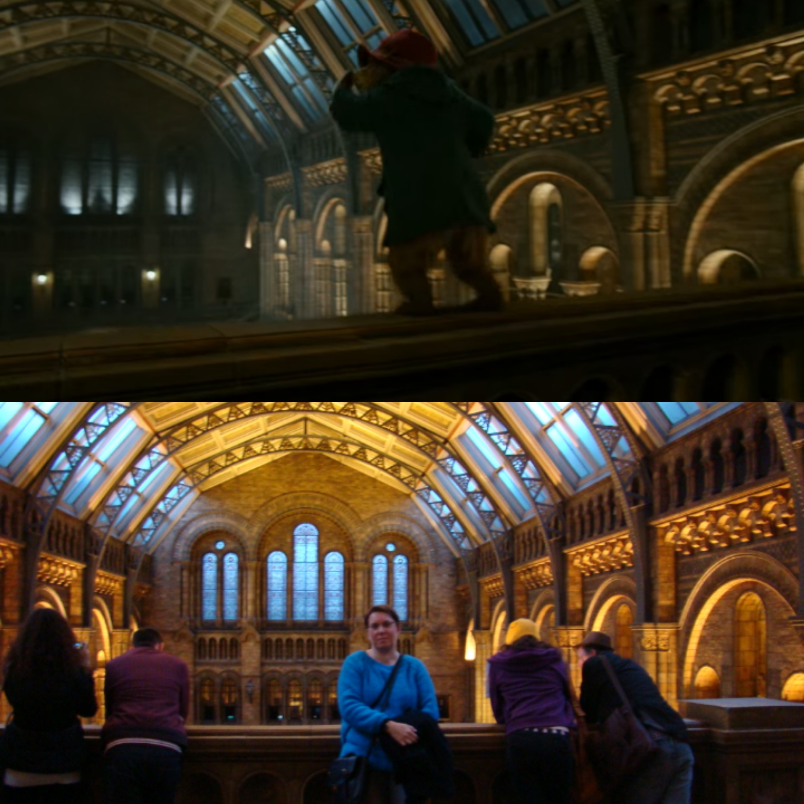 Scène de Paddington au musée d'histoire naturelle de Londres