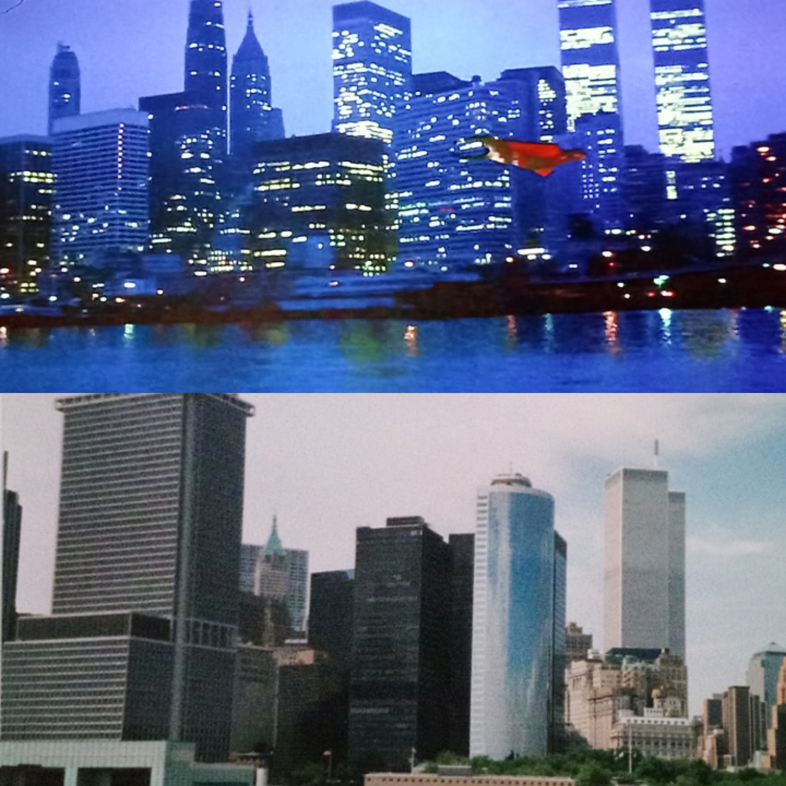 Superman survole Manhattan de nuit