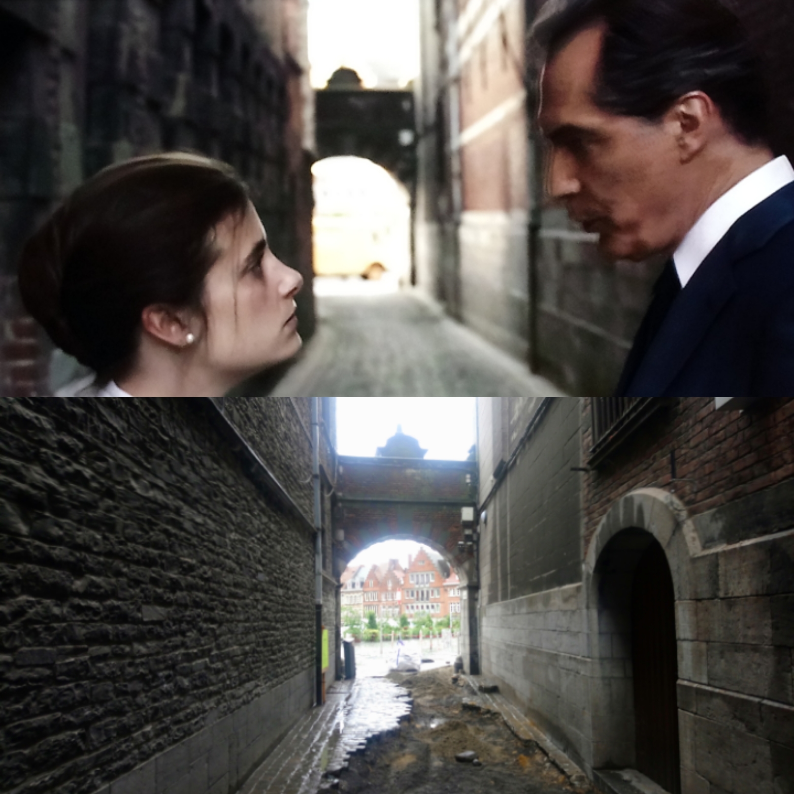 Le commissaire Laurence près de la Grand-Place de Tournai