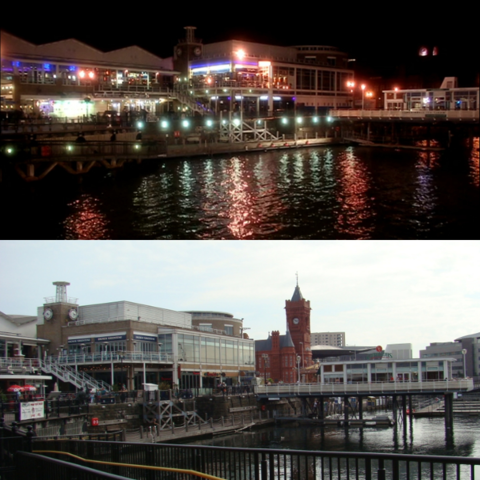 Cardiff Bay by night dans Doctor Who