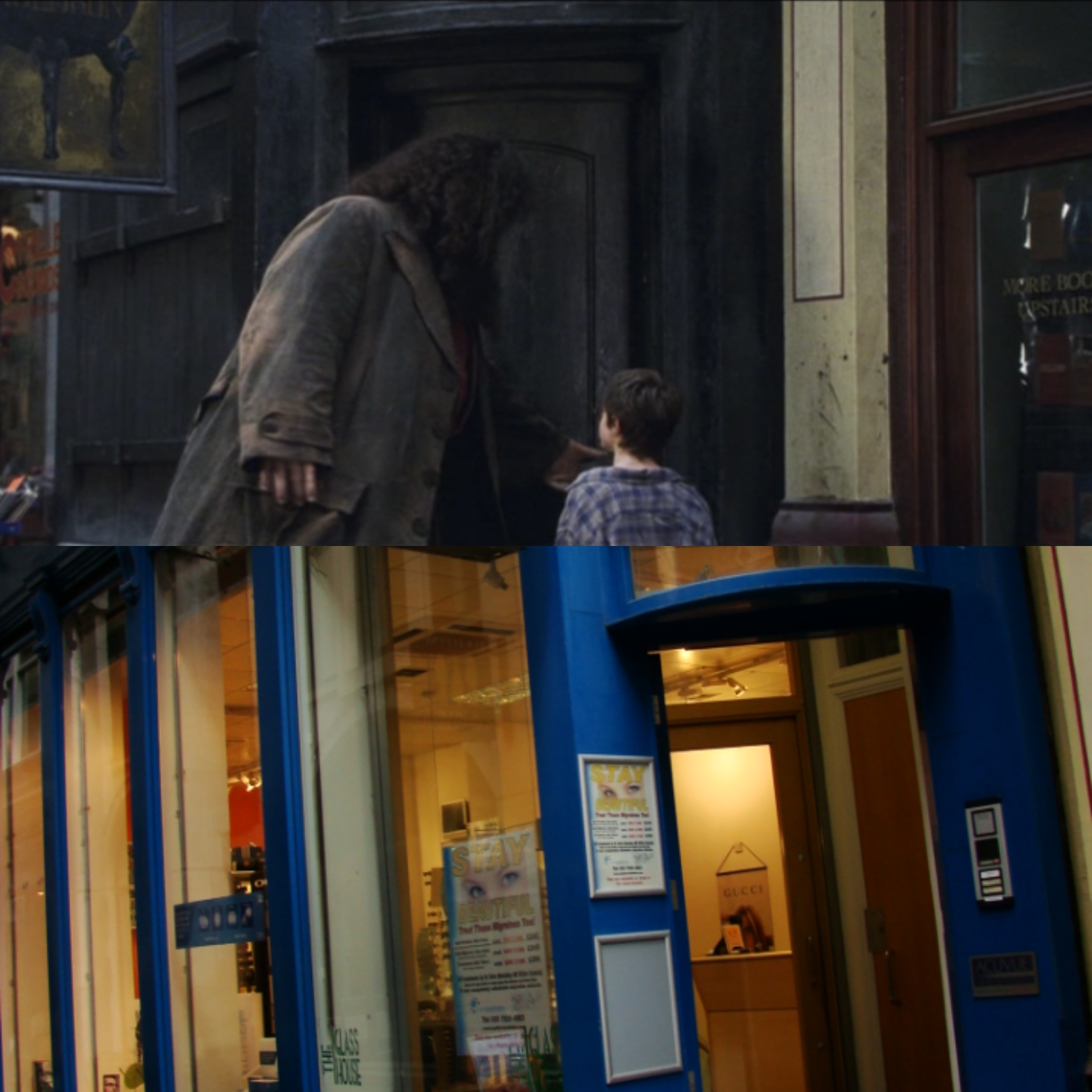 Harry et Hagrid se rendent au Chemin de Traverse