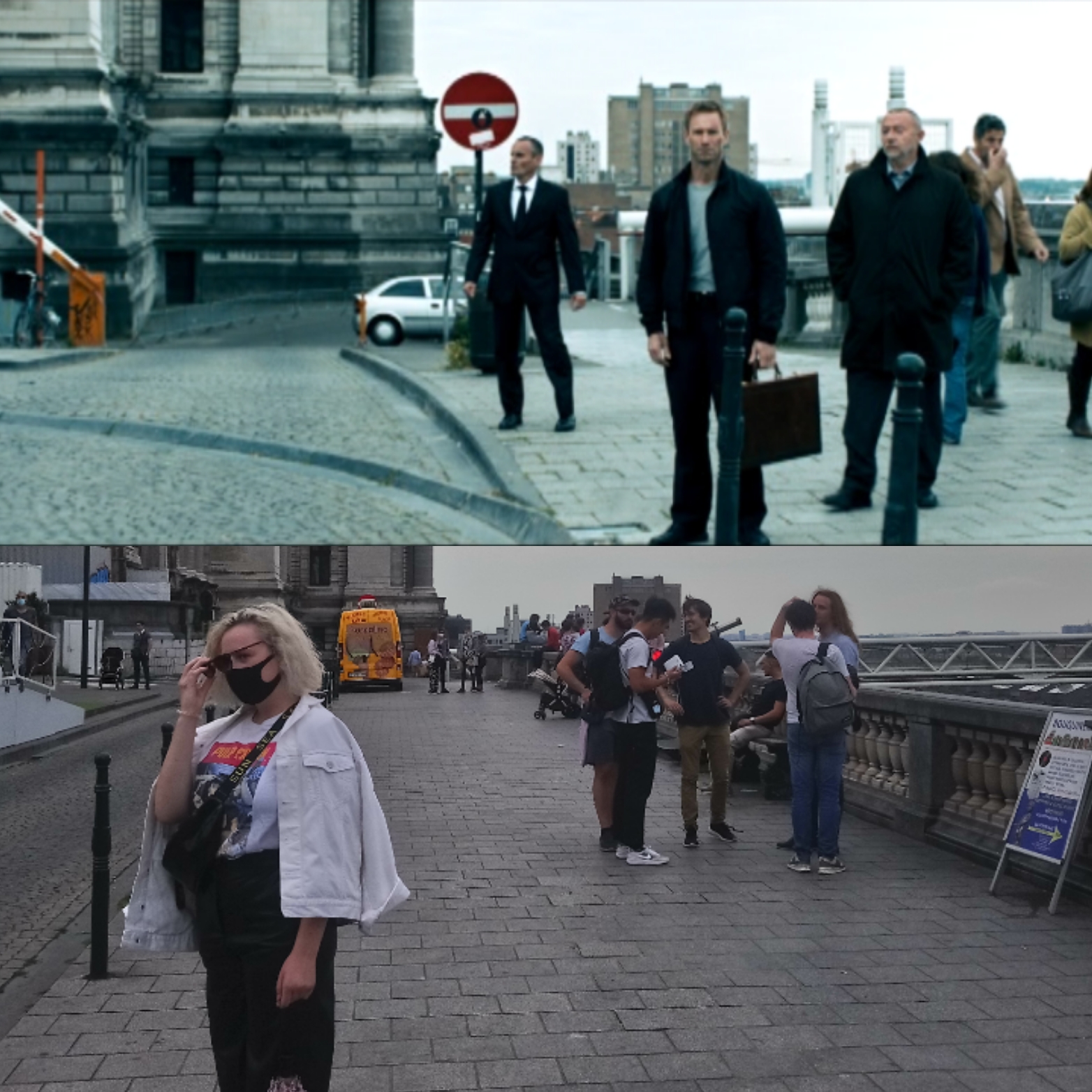 The Expatriate devant le Palais de Justice de Bruxelles