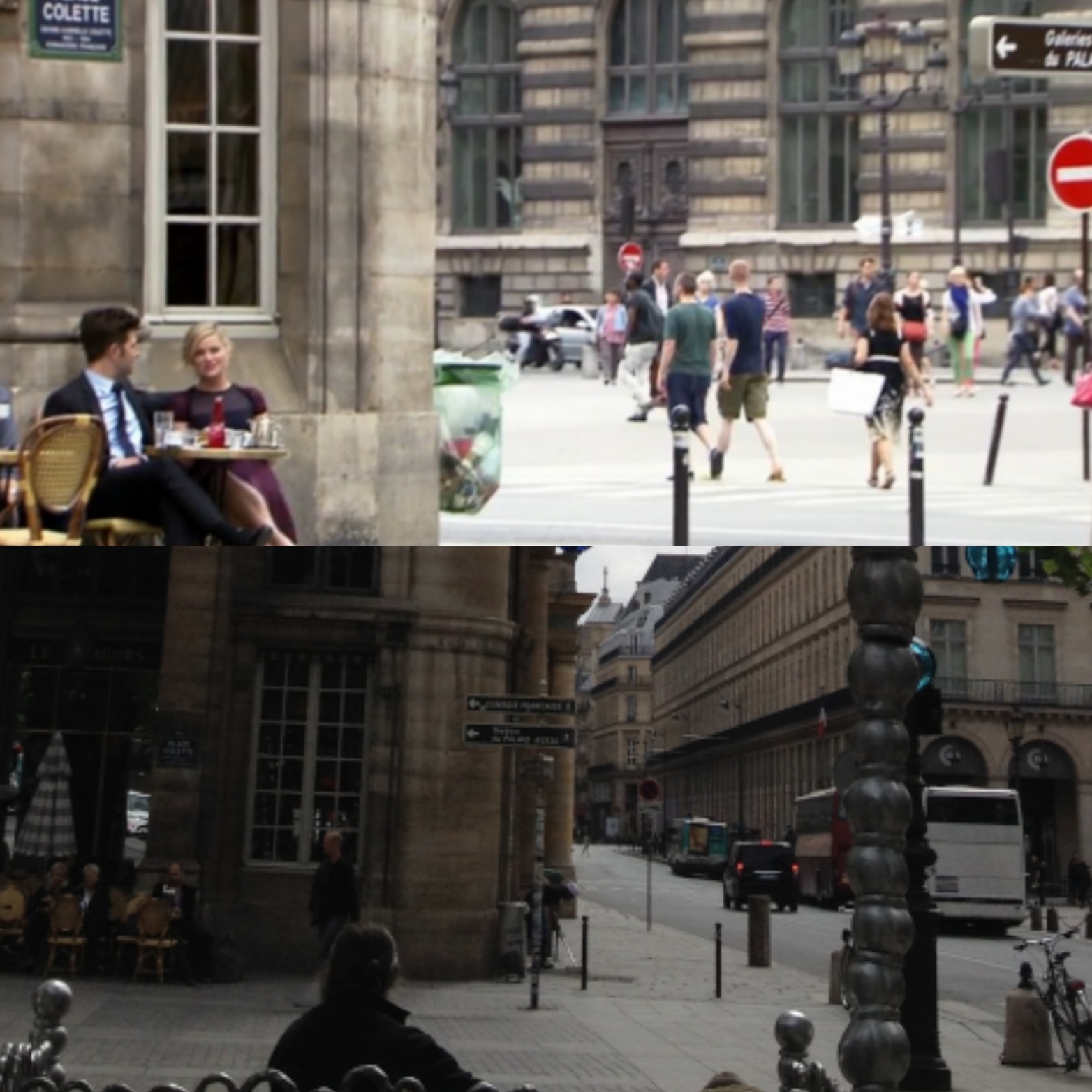 Place Colette à Paris avec Leslie et Ben