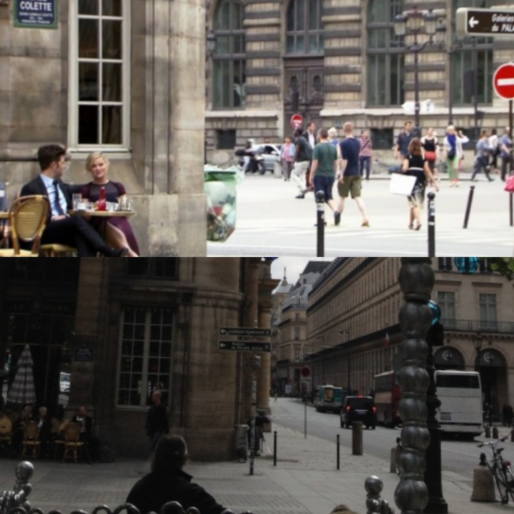 Place Colette à Paris avec Leslie et Ben