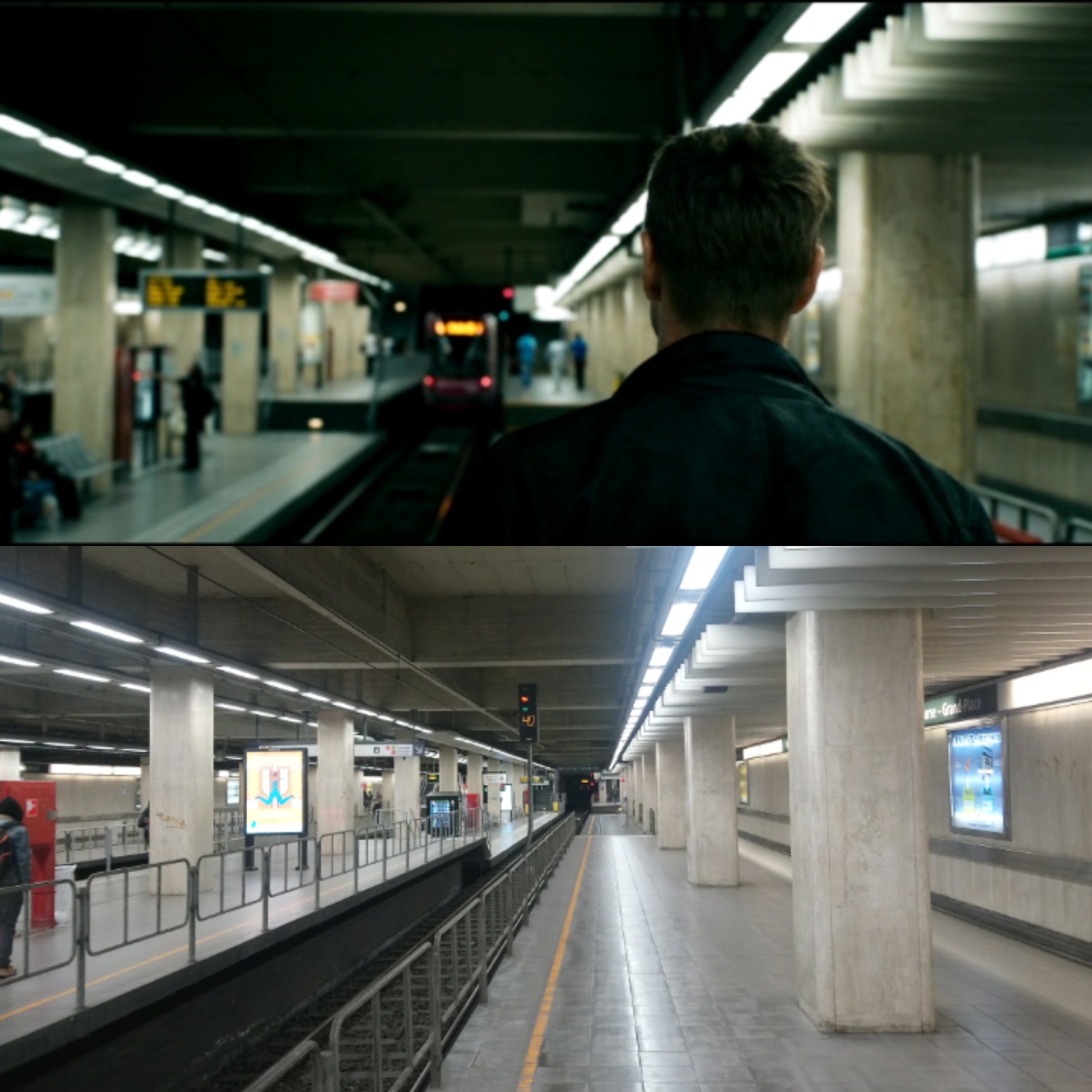 Aaron Eckhart à la station Bourse
