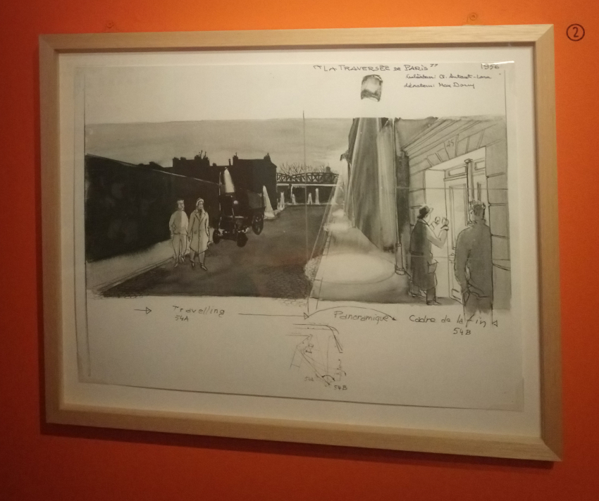 Dessin préparatoir de La traversée de Paris