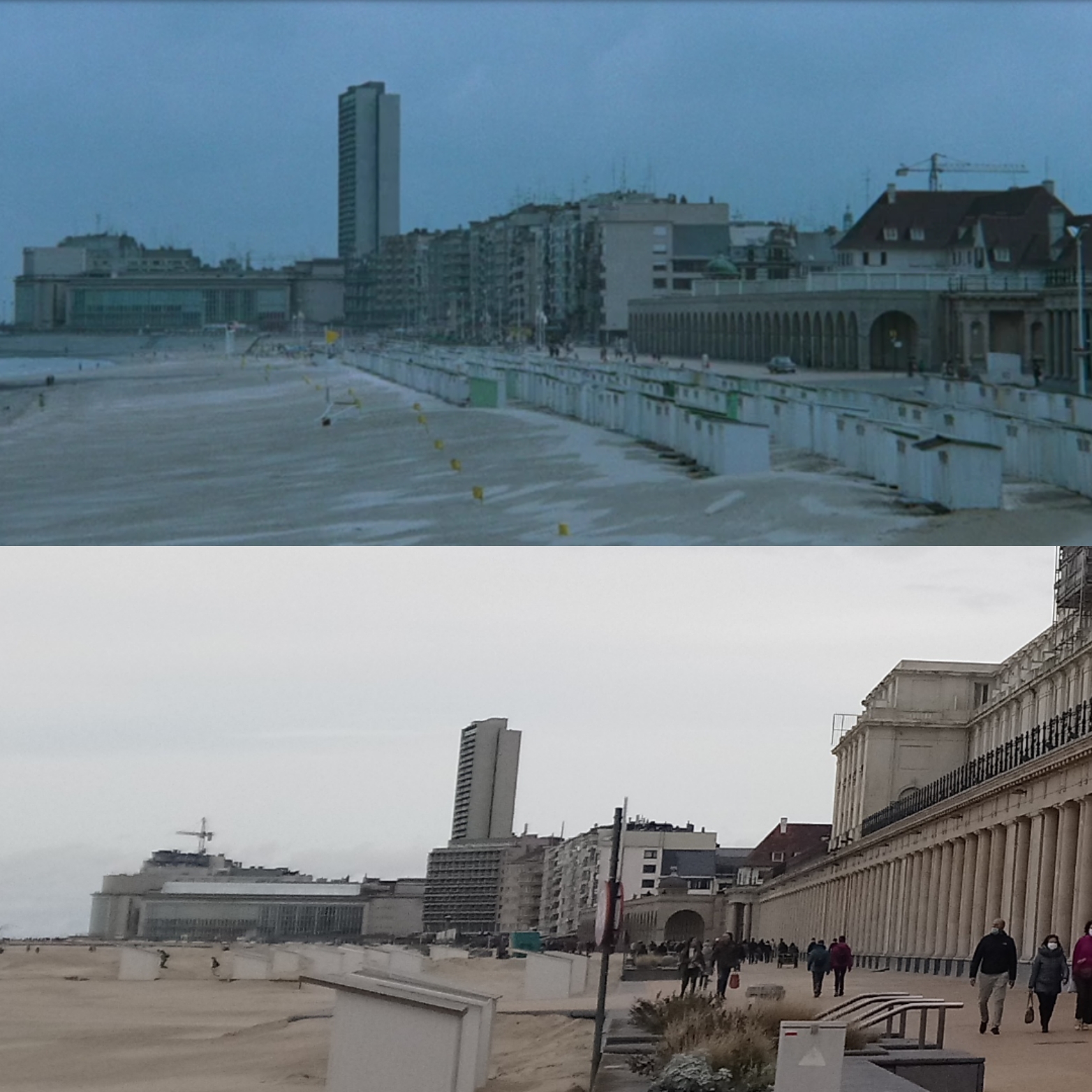 La digue d'Ostende à 50 ans d'écart