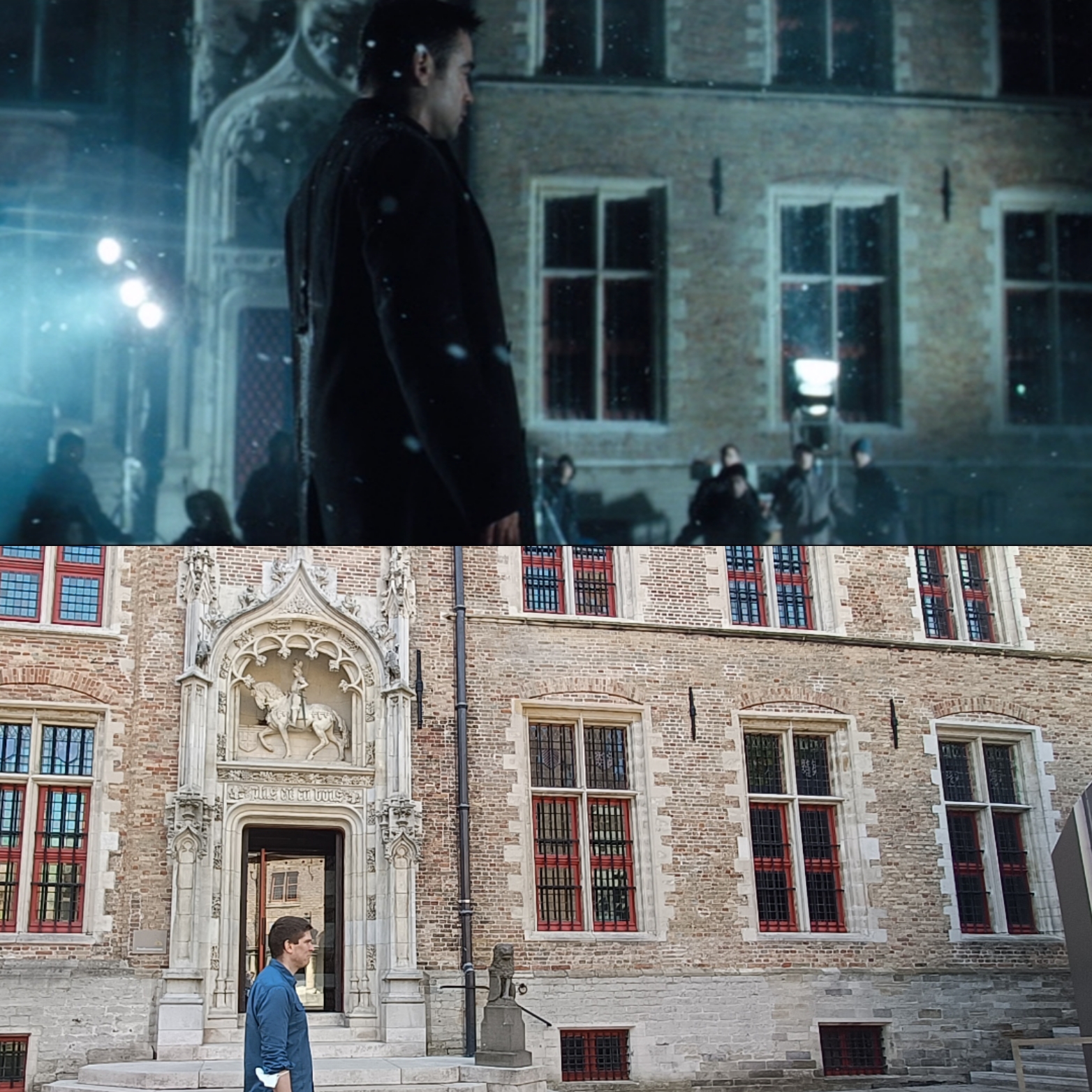 Une scène du film In Bruges devant le musée Gruuthuse