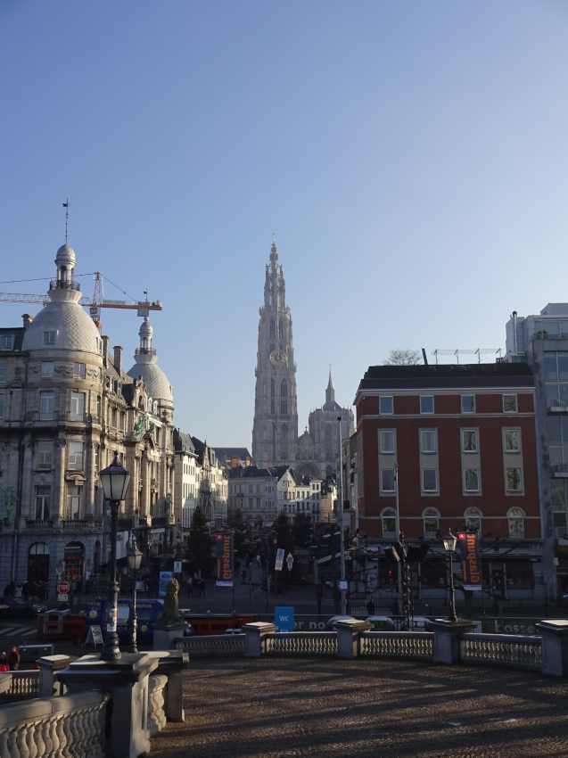 Le steenplein et la cathédrale à Anvers