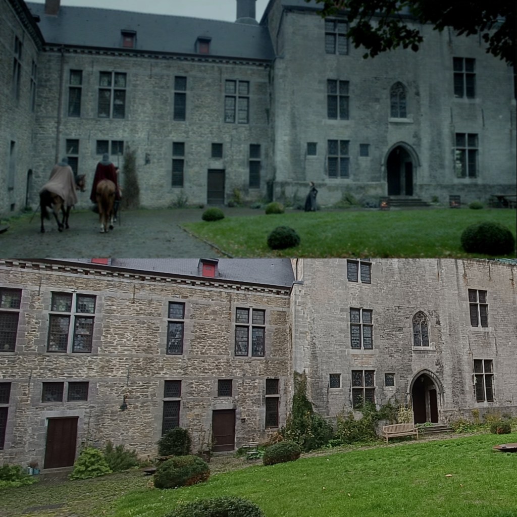Une scène de La Reine Blanche tournée au château d'Écaussinnes-Lalaing