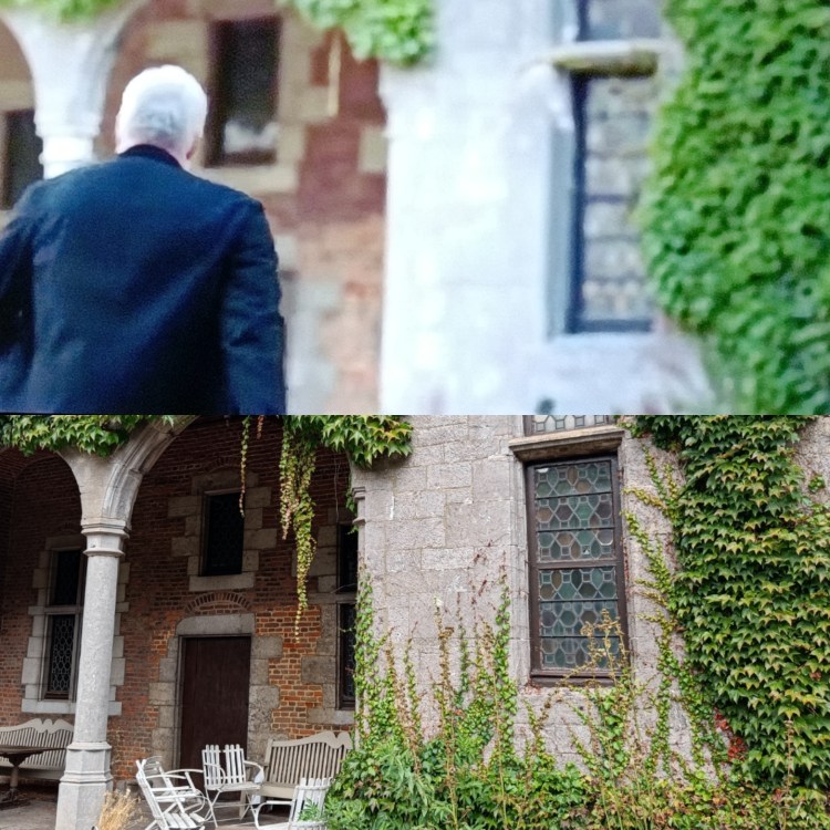 Kim Bodia dans la cour du château d'Écaussinnes