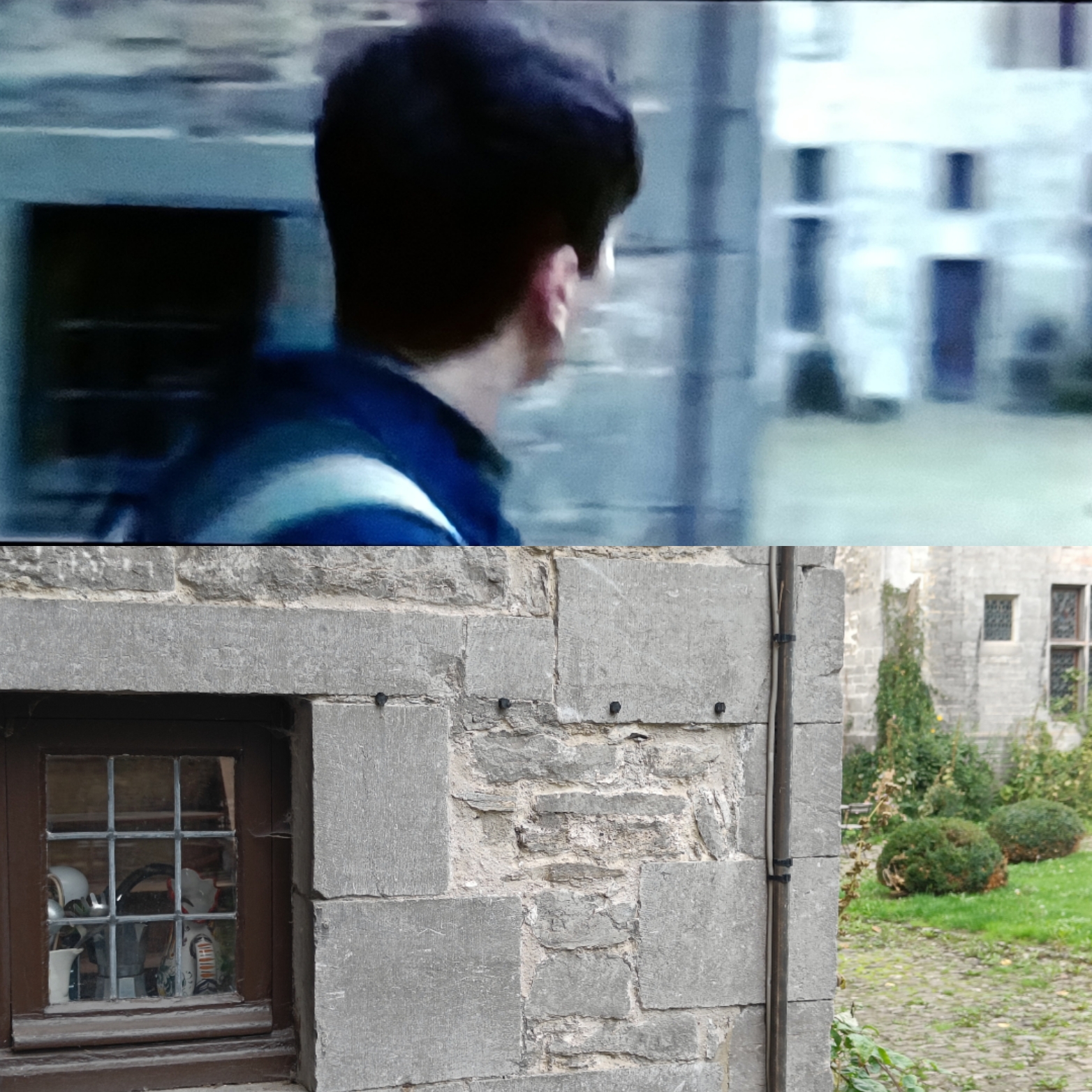 Arrivée dans la cour du château