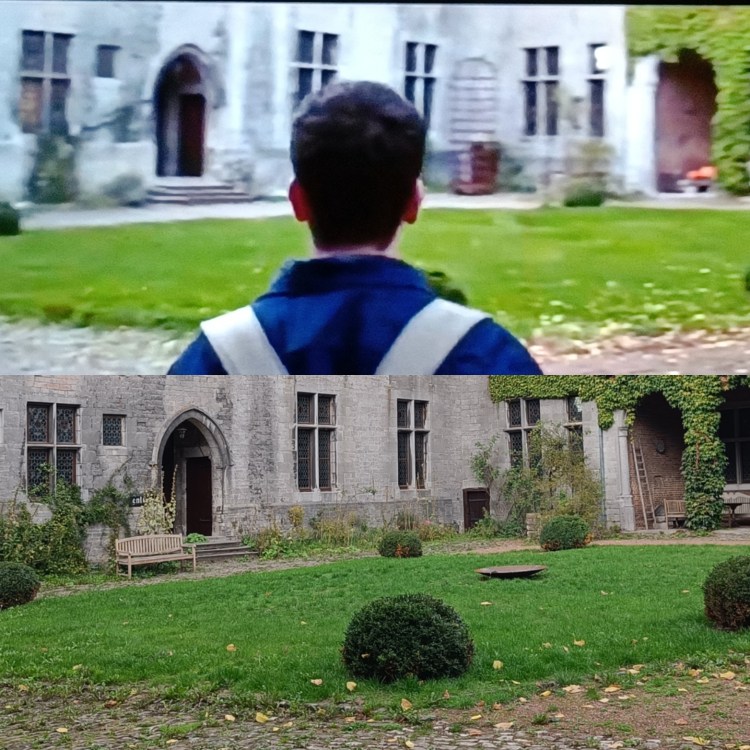 La cour-jardin du château d'Écaussinnes