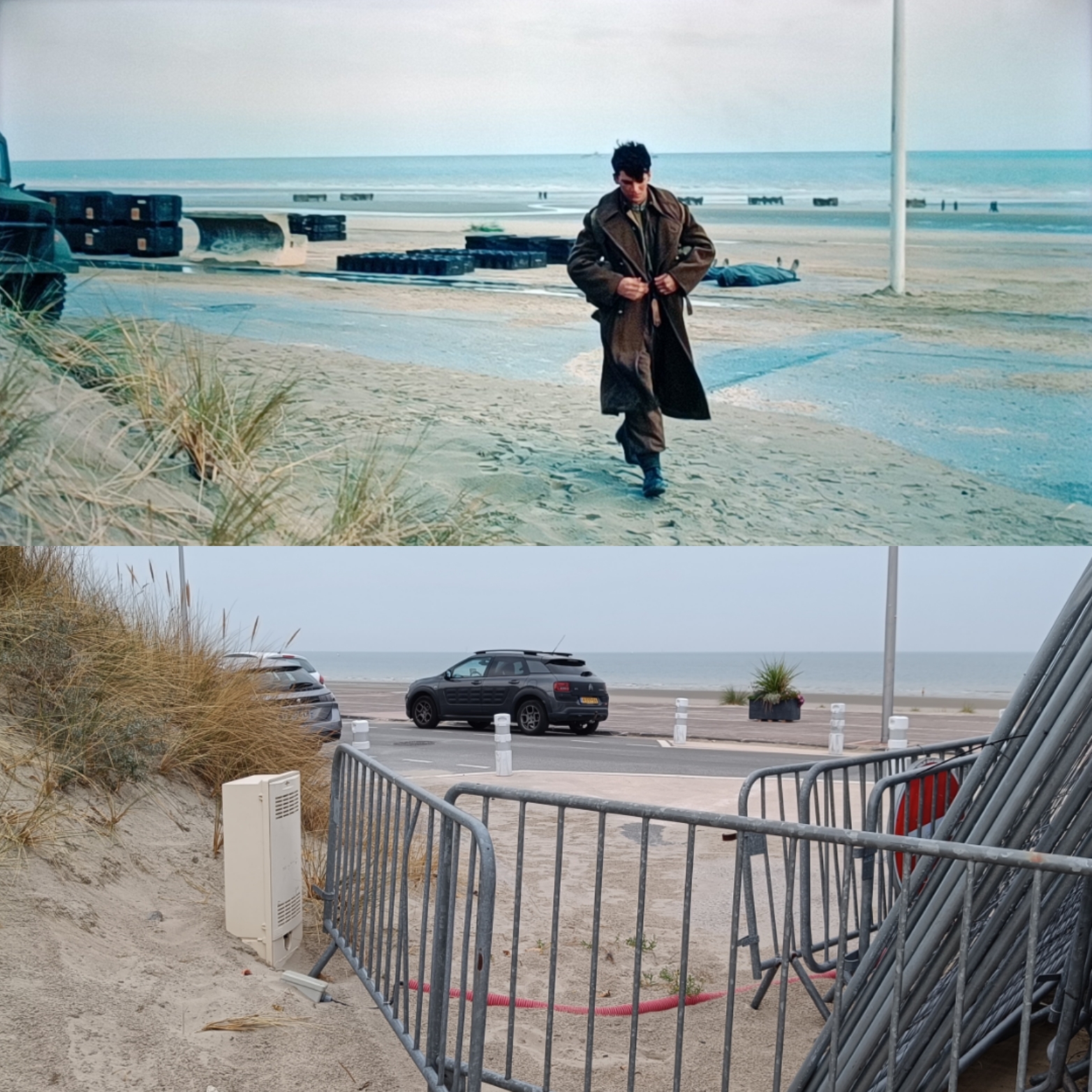 Fionn Whitehead sur la plage de Leffrinckoucke