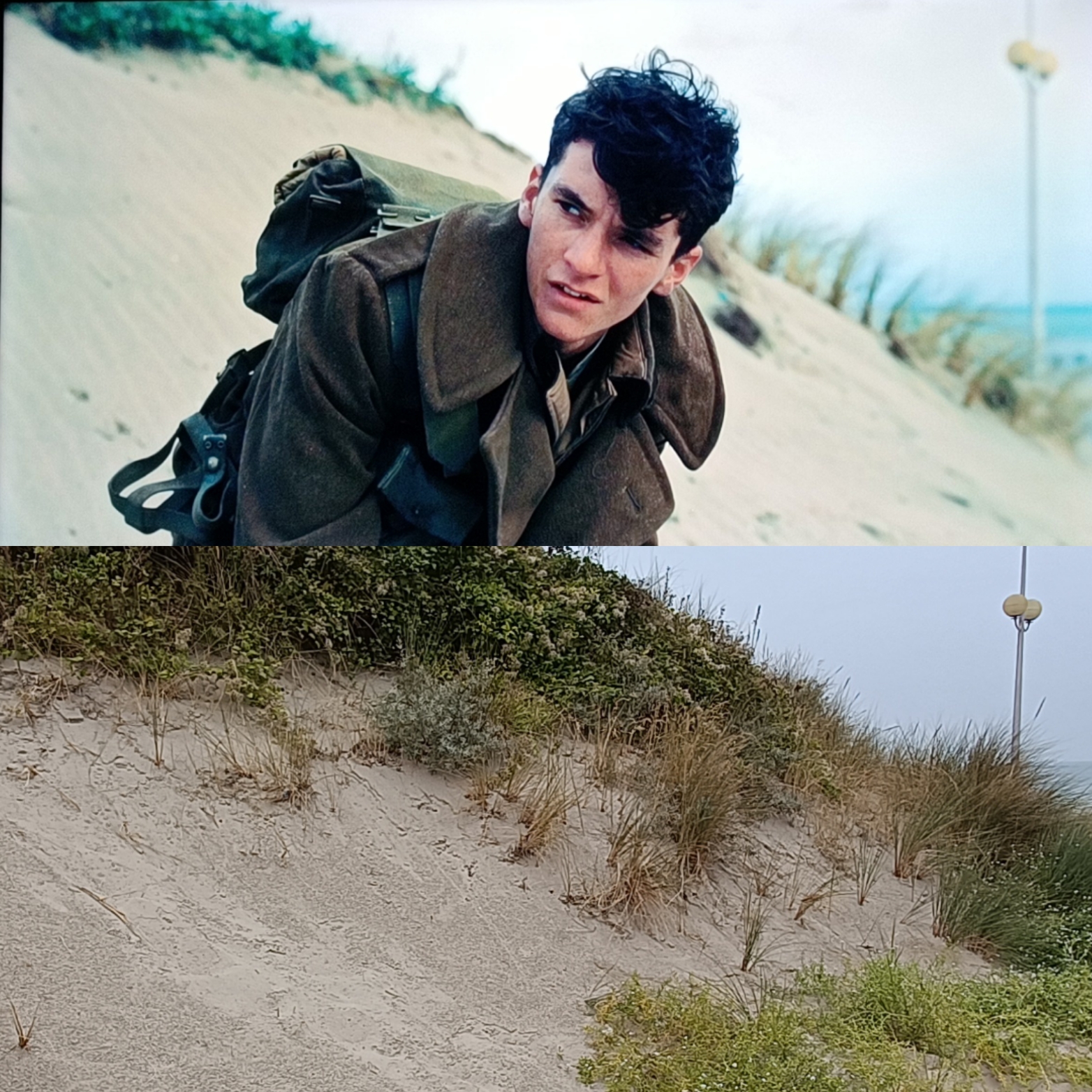 Fionn Whitehead dans les dunes de Leffrinckoucke